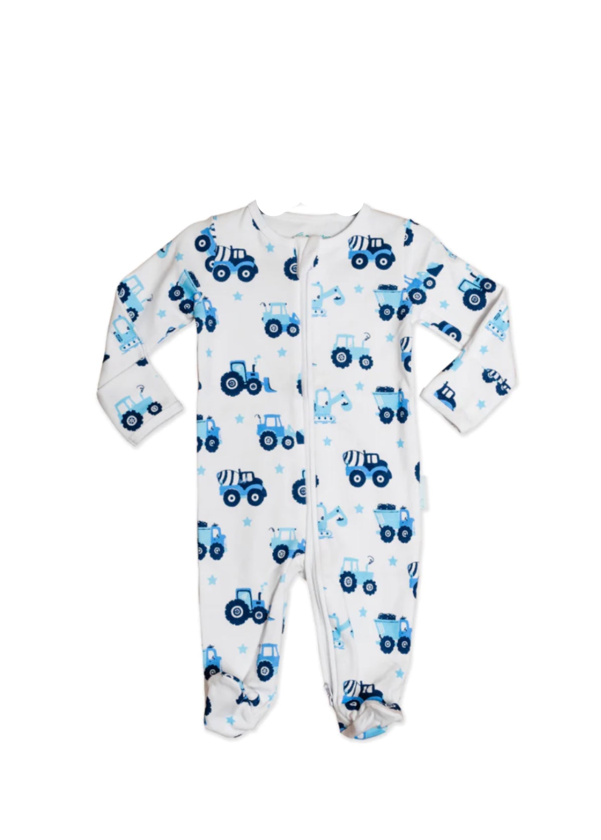 BabyMac Organic Cotton Sleepsuit Vehicle Print Zip up