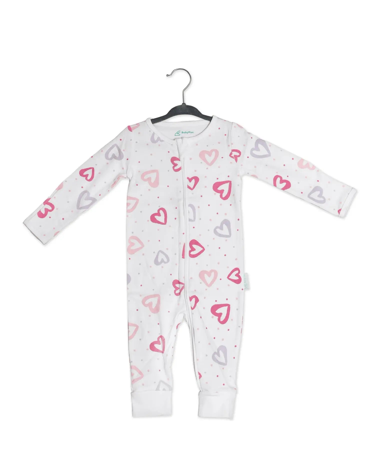 BabyMac Organic Cotton Sleepsuit Heart Print Design