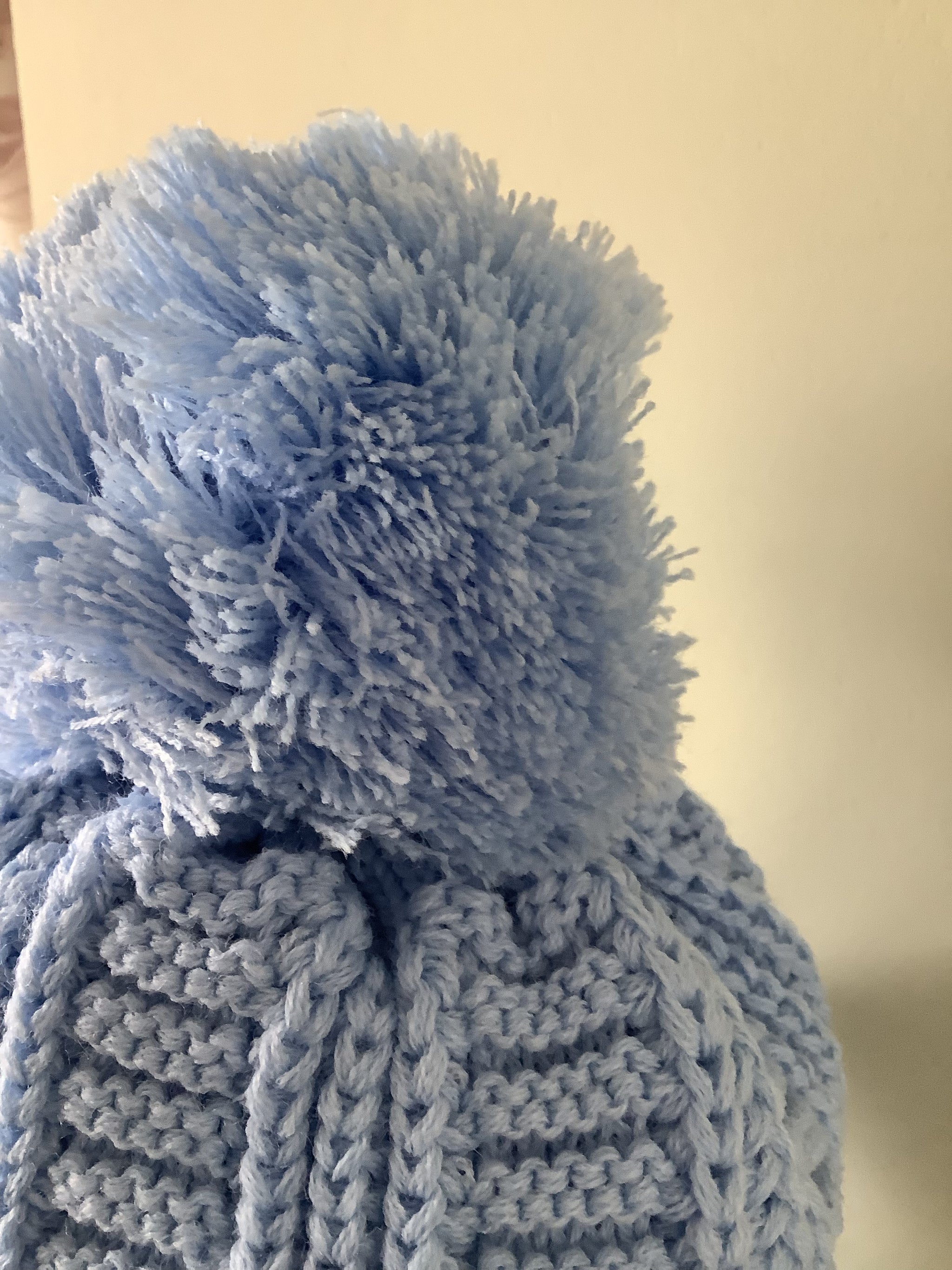 Jazz Blue Single Pom Knitted Bobble Hat