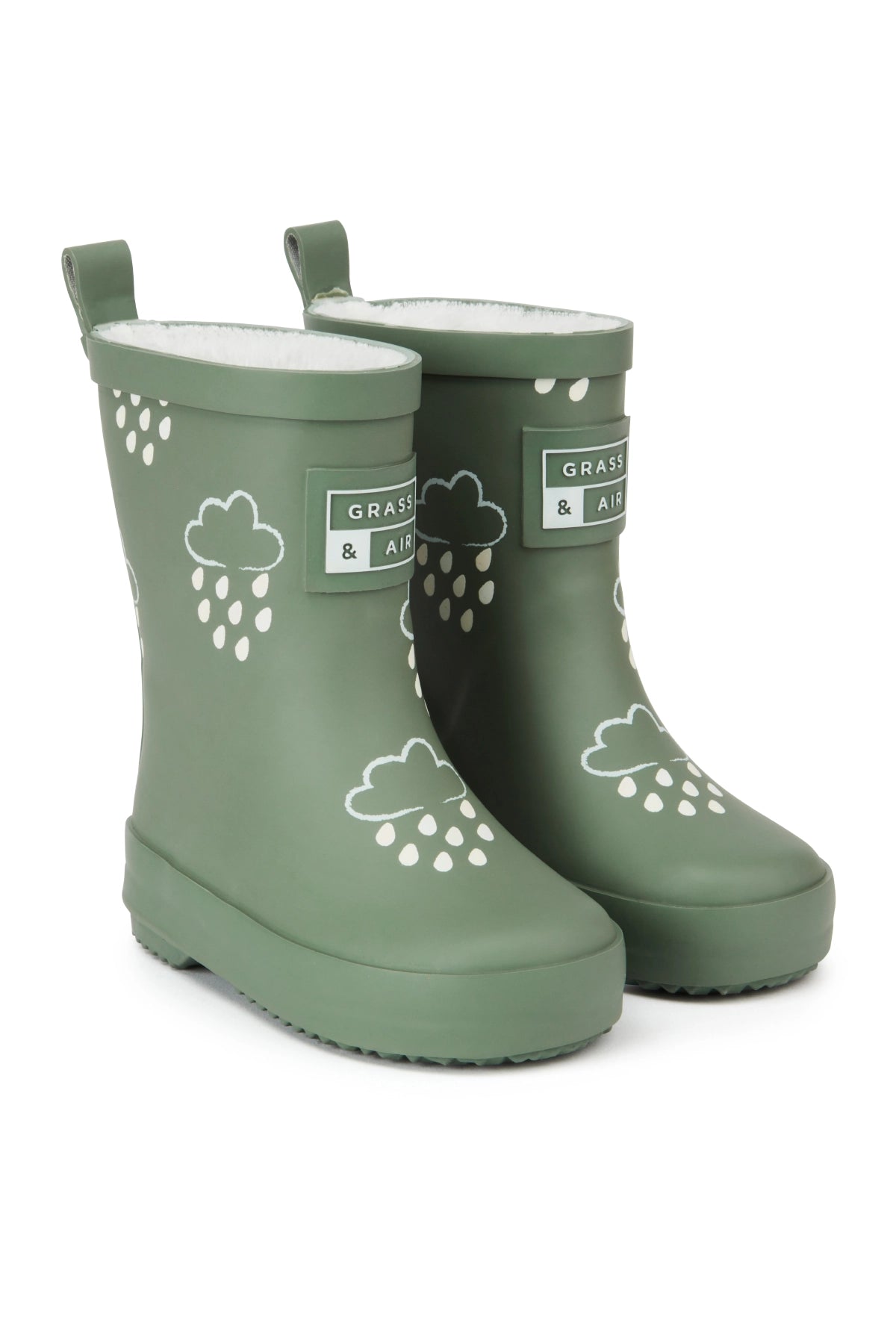 Khaki Green Colour-Changing Kids Wellies Grass & Air