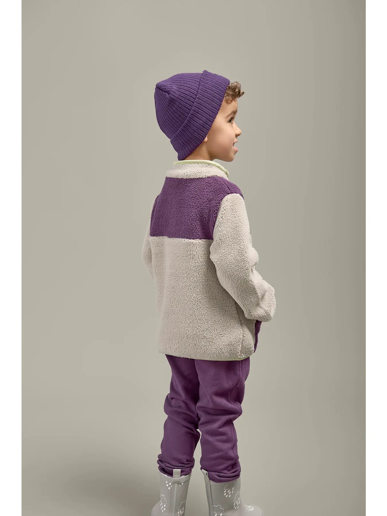 Amethyst Purple & Geothermal Grey Borg Quarter Zip Jumper Grass & Air