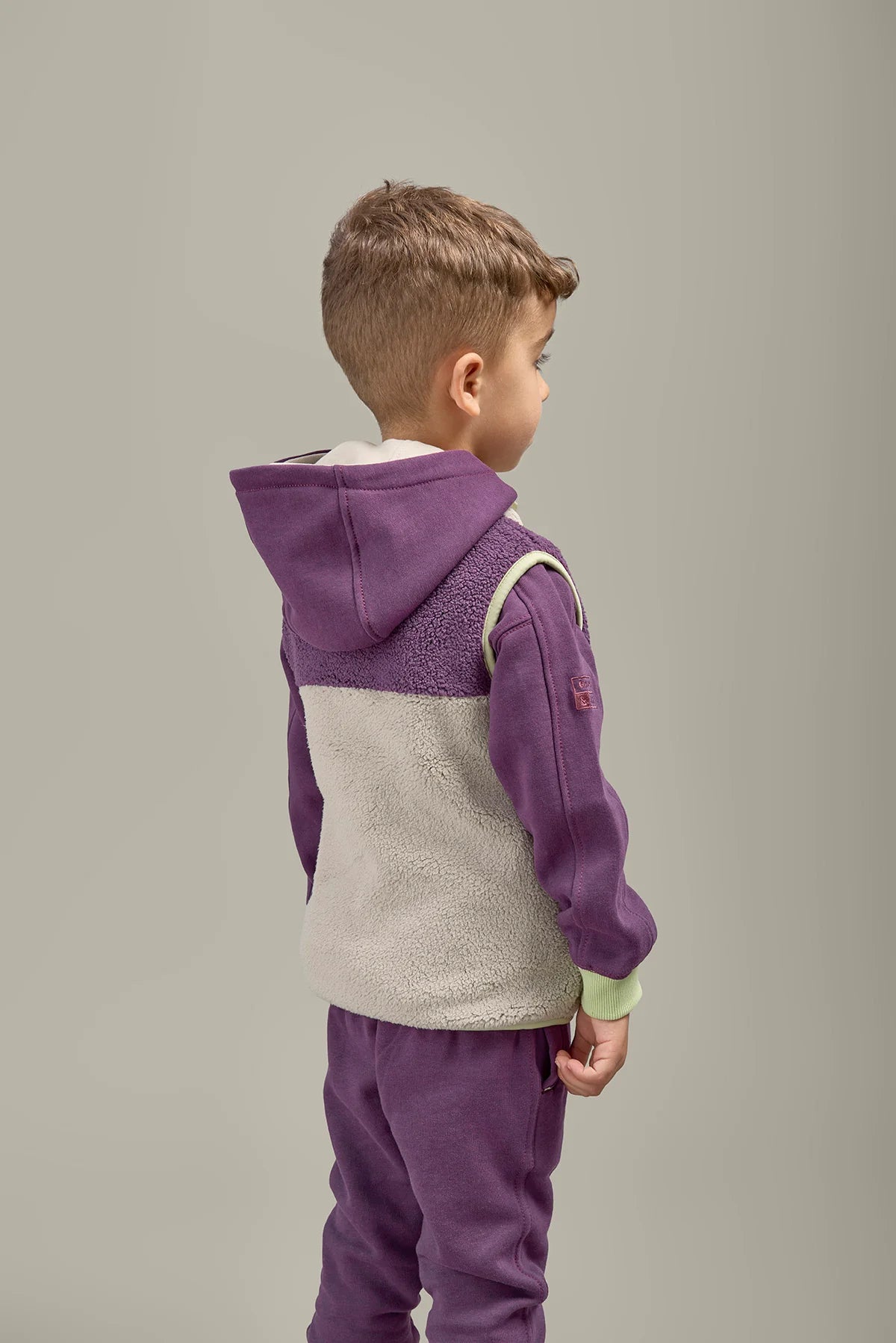 Amethyst Purple & Geothermal Grey Borg Gilet Grass & Air