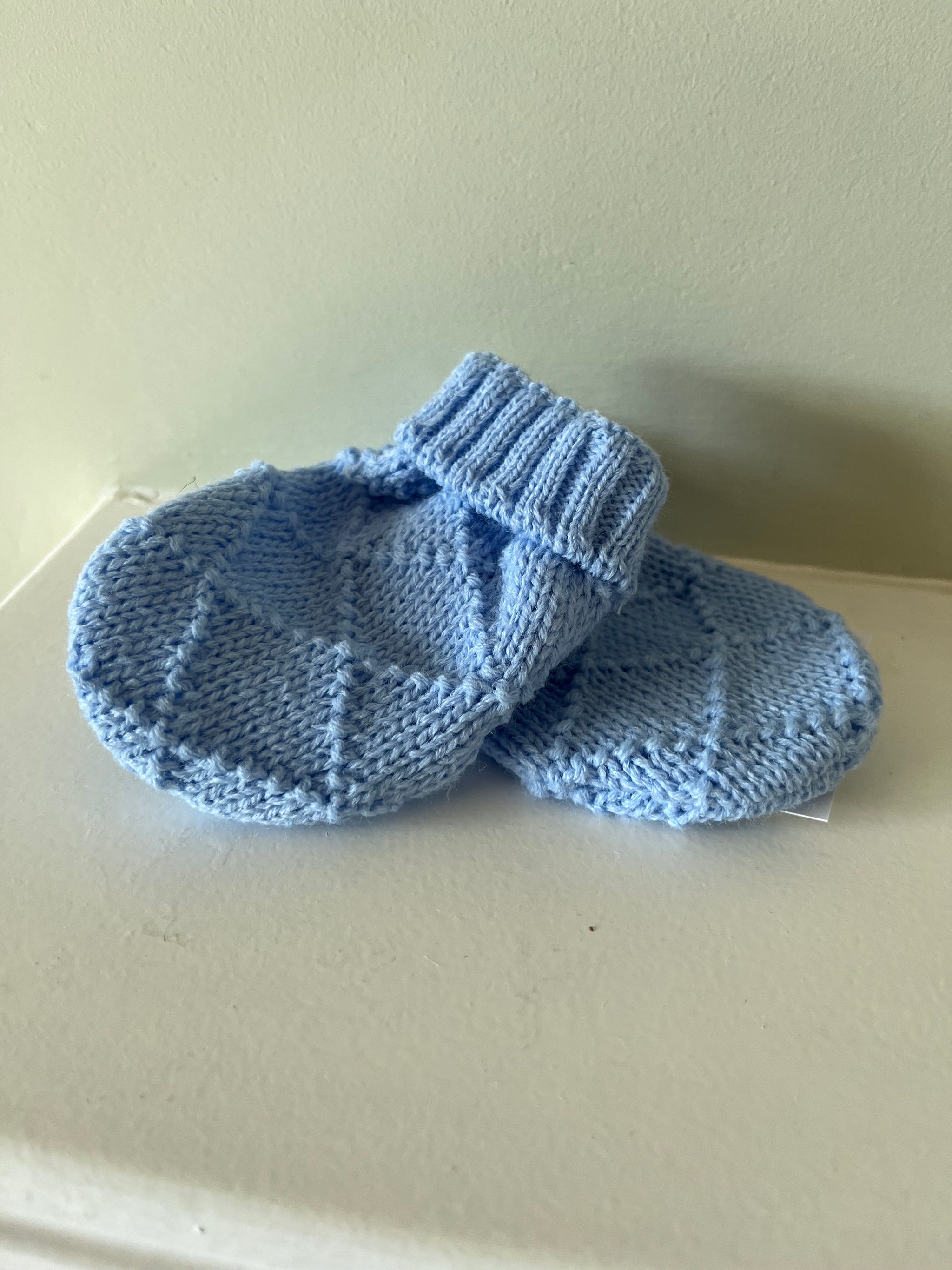 Baby Hopscotch Blue Knitted Mittens