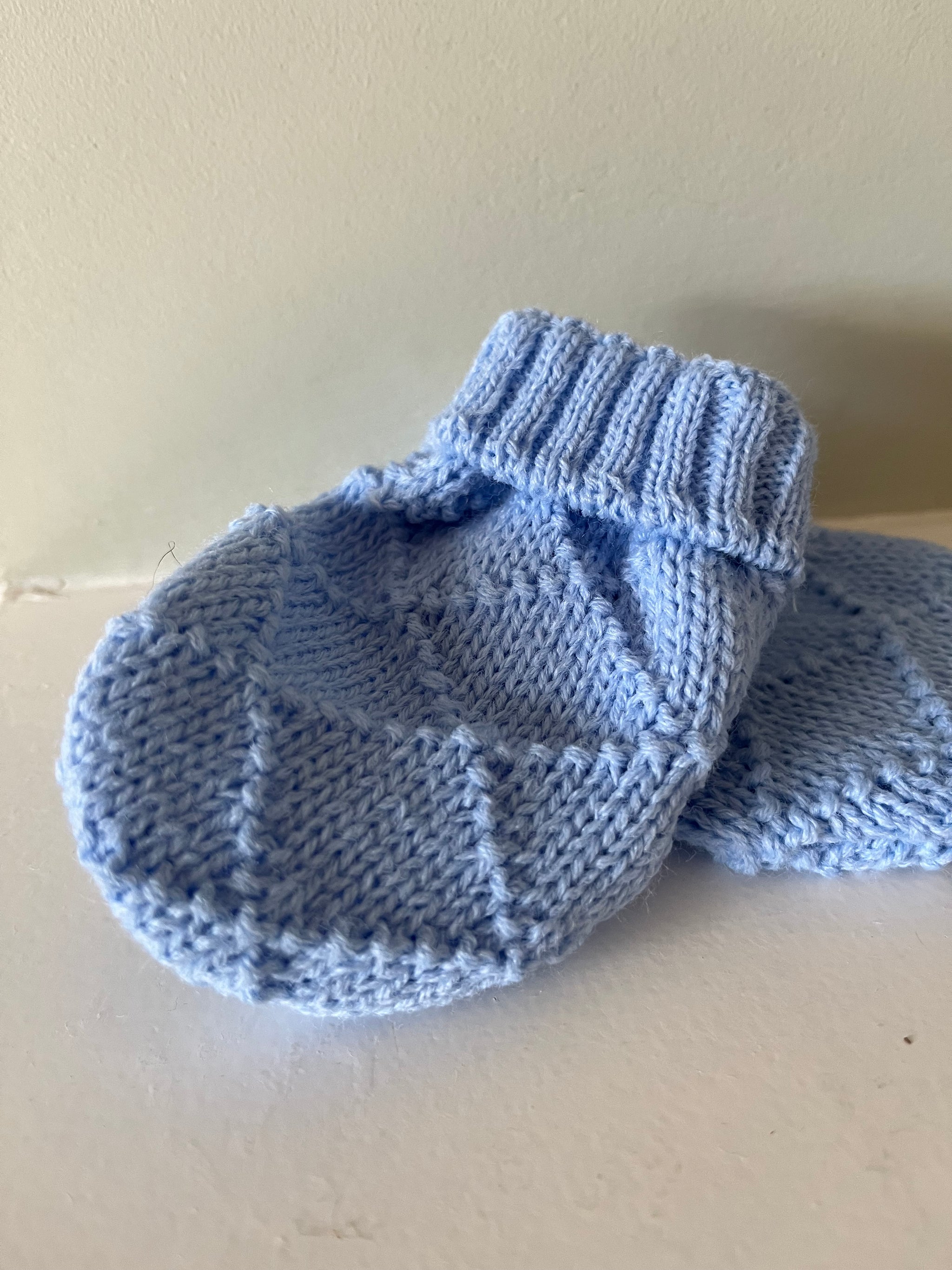 Baby Hopscotch Blue Knitted Mittens