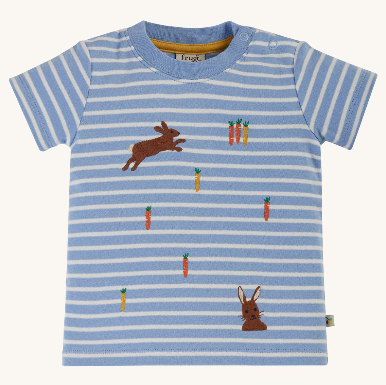 SALE Frugi Ennis Rabbit Embroidery T-Shirt SALE