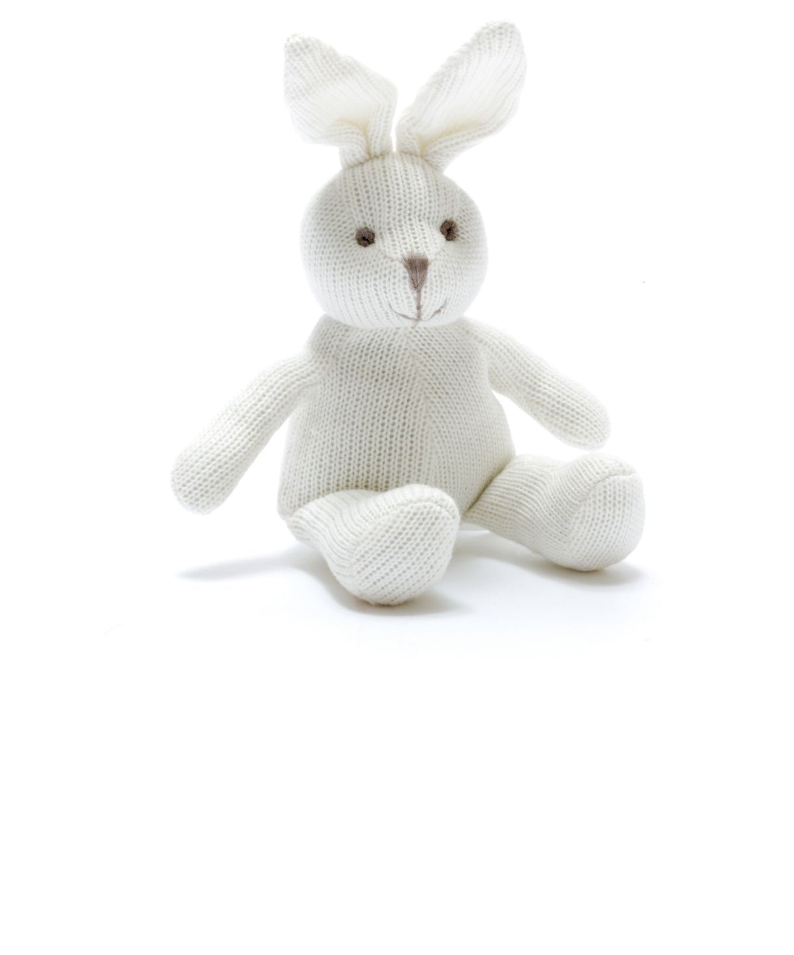 Knitted Cotton White Bunny Rabbit Baby Rattle