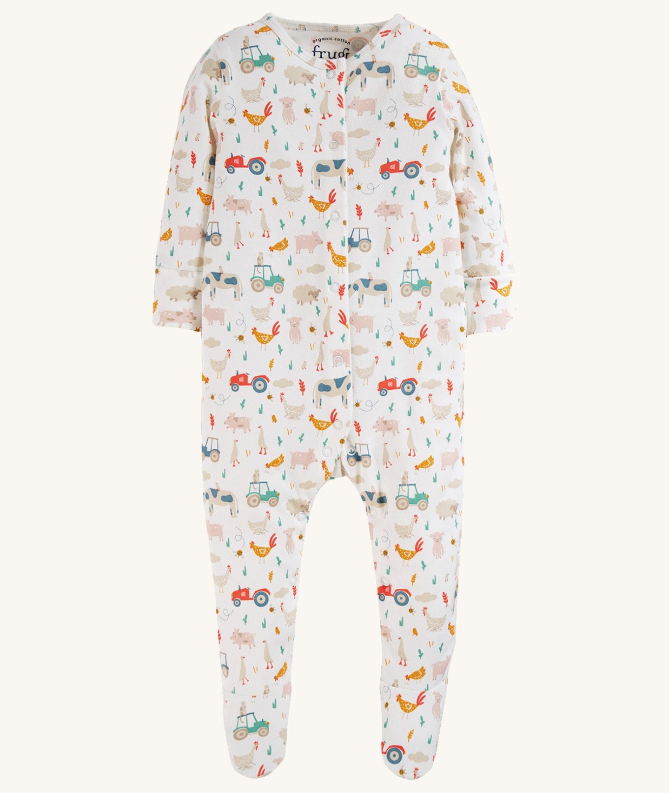 Frugi Lovely Babygrow Farmyard Friends