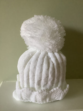 Baby Princess White Bobble Hat
