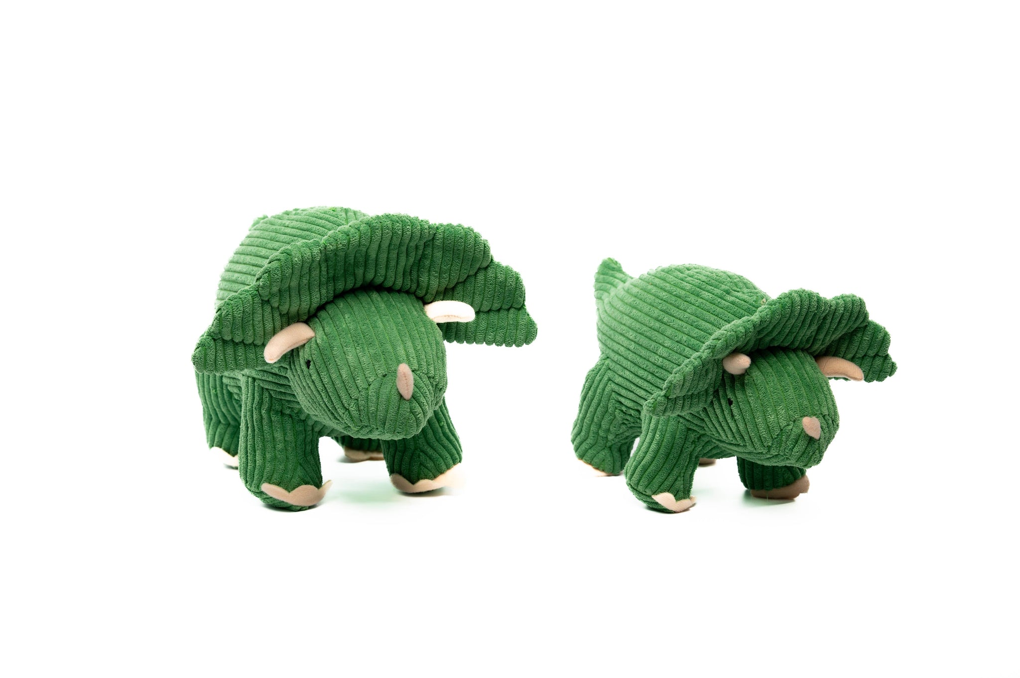 Dinosaur Teddy - Green Corduroy Triceratops  Soft Toy
