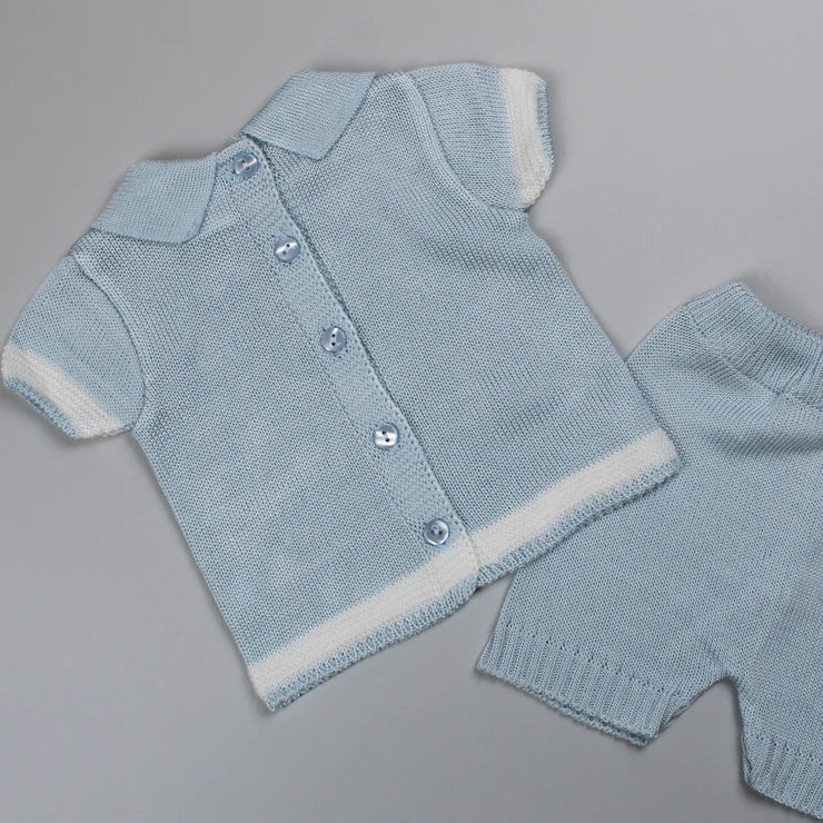 Baby Blue Knitted 2 Piece Outfit Little Nosh