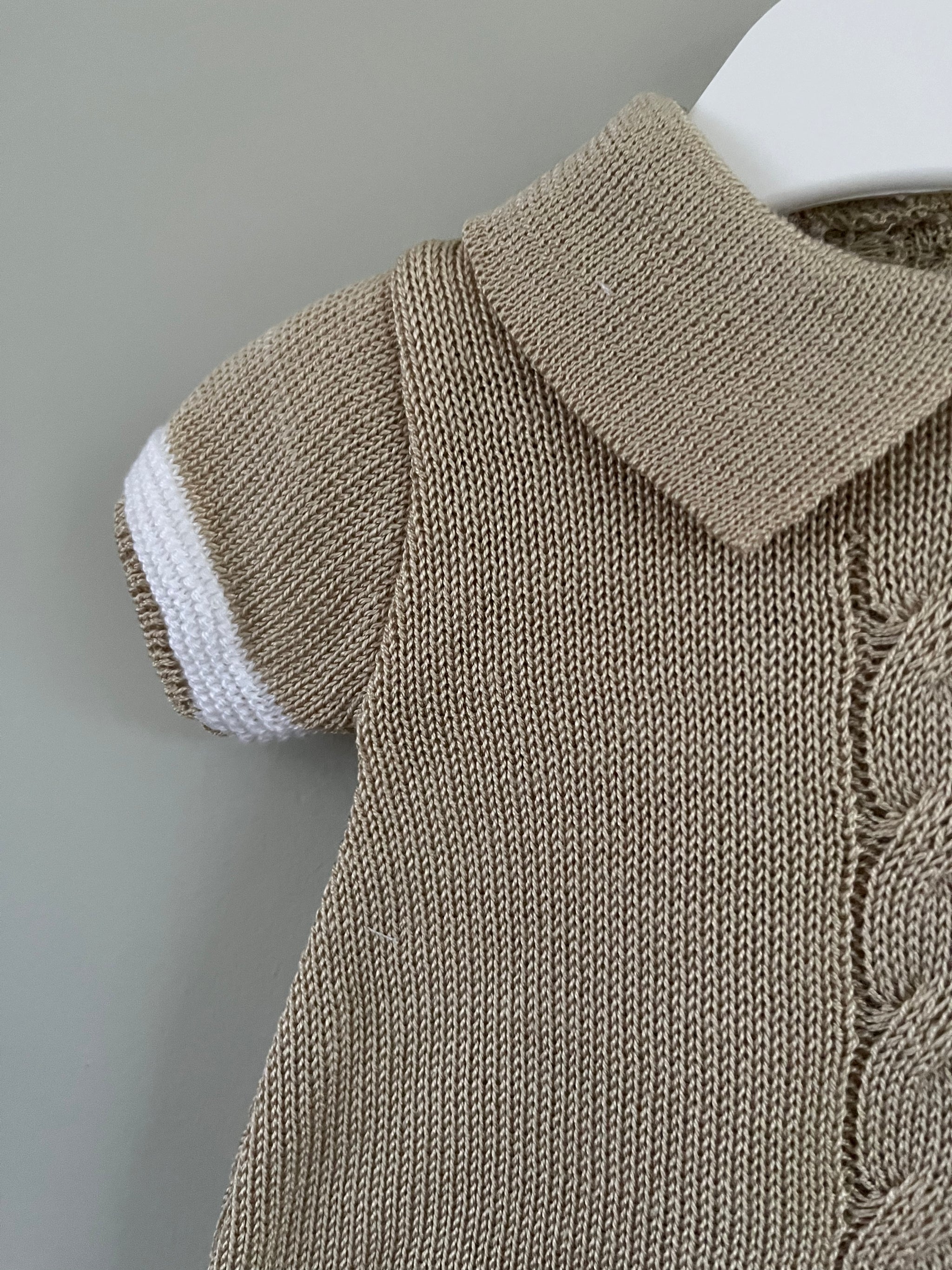 Baby Beige Knitted Romper Outfit Little Nosh