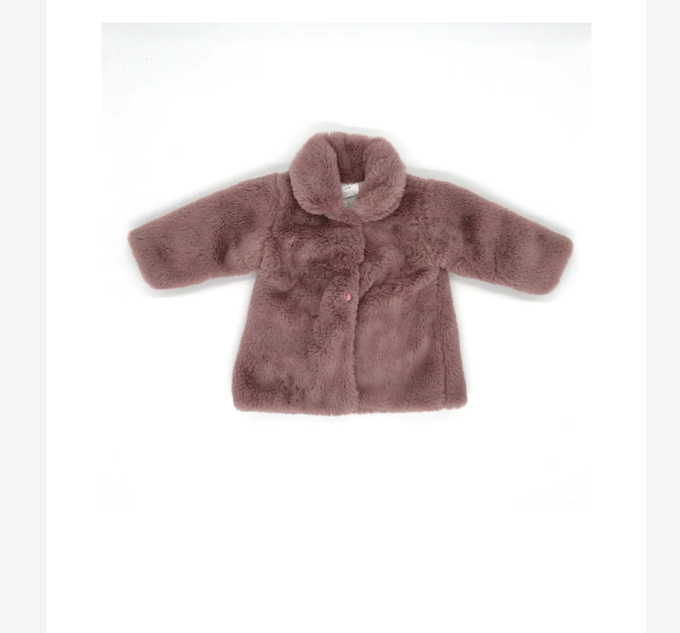 Little Nosh Dusky Pink Baby Faux Fur Coat