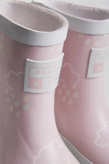 Light Pink  Colour-Changing Kids Wellies Grass & Air