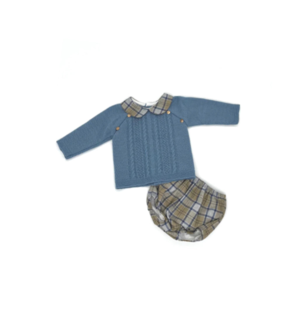 SALE Baby Two Piece Blue Mix Outfit Traditional Little Nosh