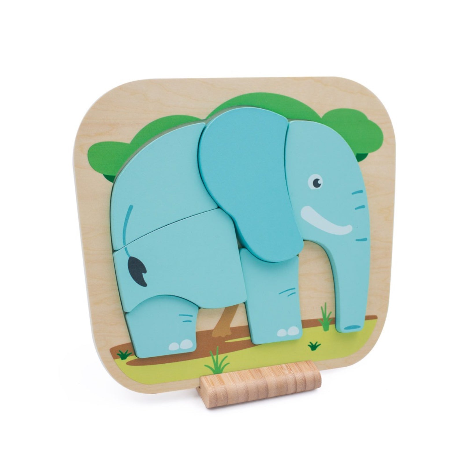 Jumini Elephant Raised Puzzle Wooden Toy