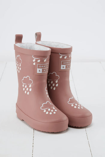 Rose Colour-Changing Kids Wellies Grass & Air