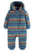 Frugi Cosy Ted Fleece Snuggle Suit Nimbus Rainbow Stripe