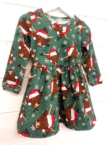 Highland Holidays Cow Dress from Freckles & Daisies