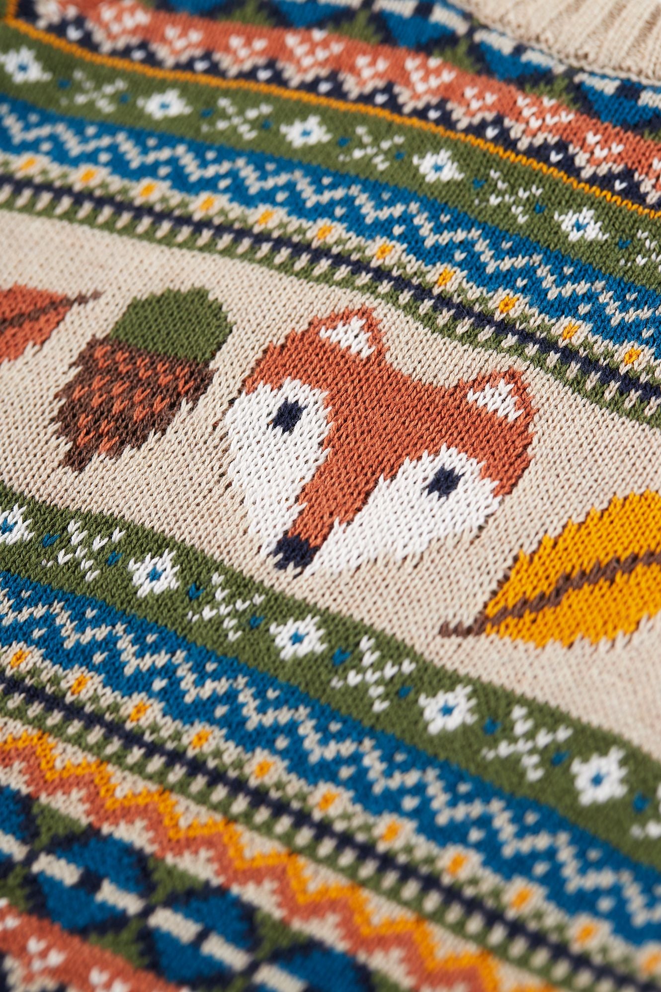 Frugi Fowey Fairisle Knitted Jumper Woodland Friends