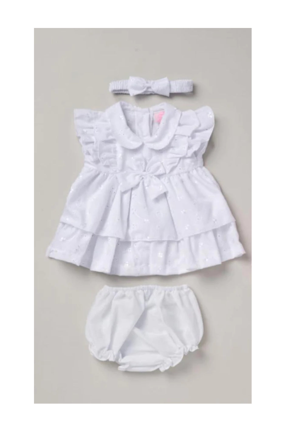 Rock-a-Bye Baby White Broderie Anglaise Dress & Headband Set
