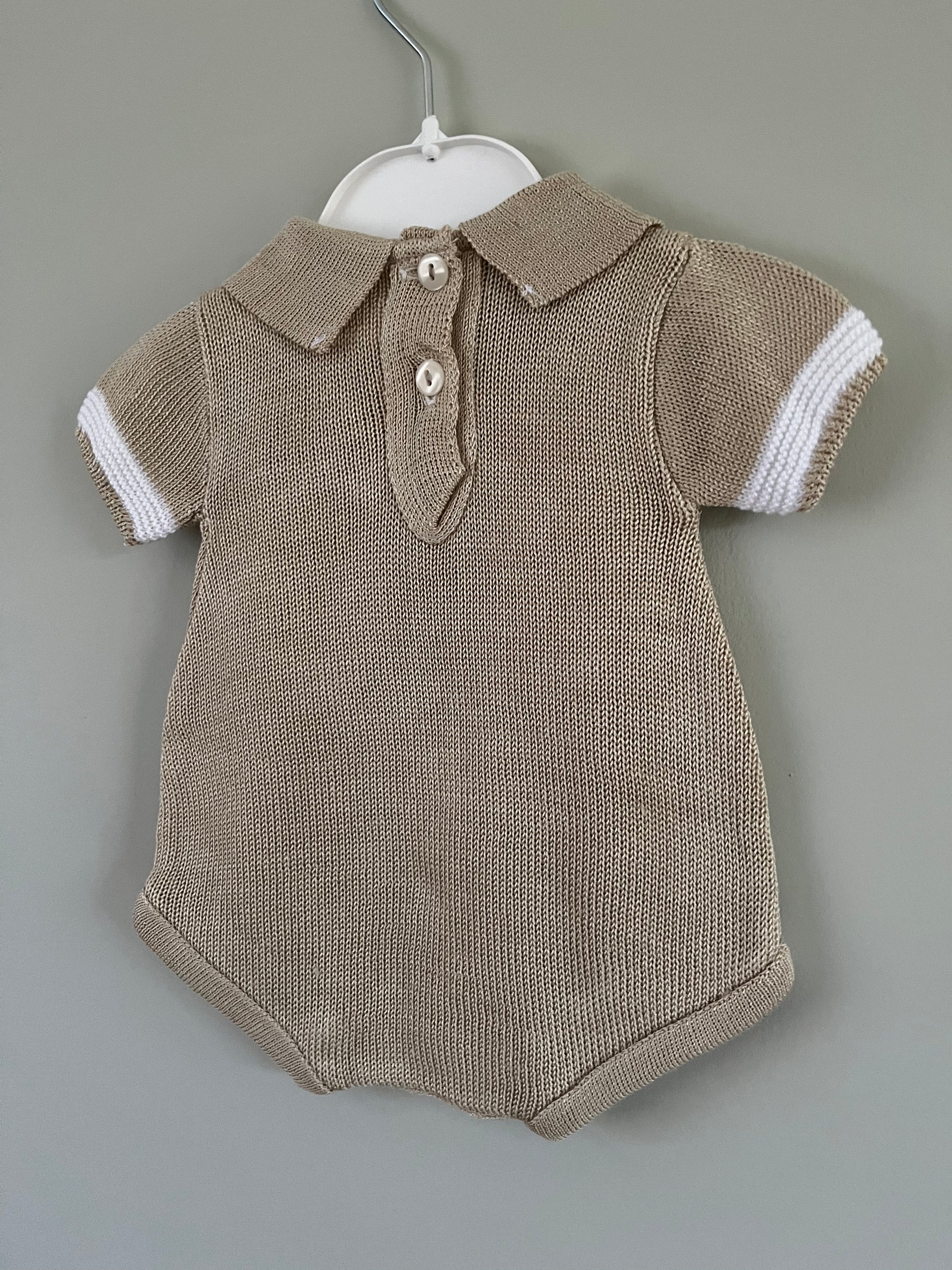 Baby Beige Knitted Romper Outfit Little Nosh