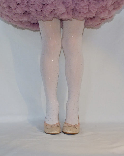 SALE White Tights with Silver Stars