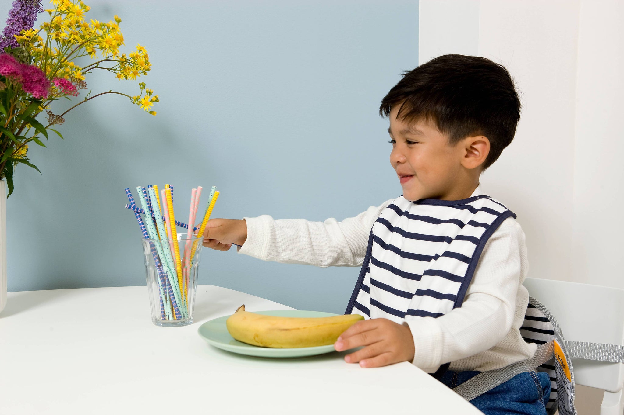 BTL Set of 2 Bibs - Blue Stripes