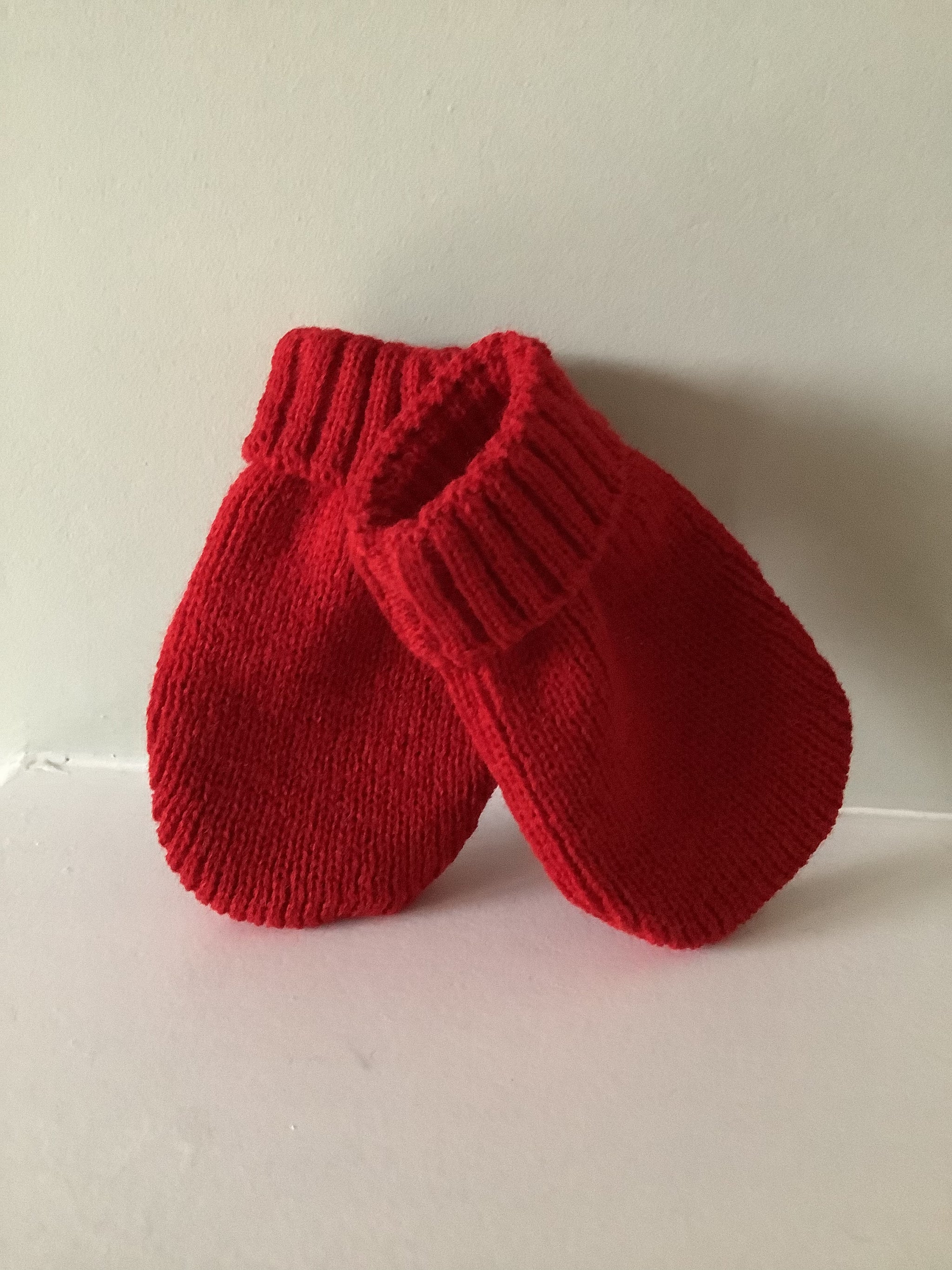 Red Knitted Baby Mittens