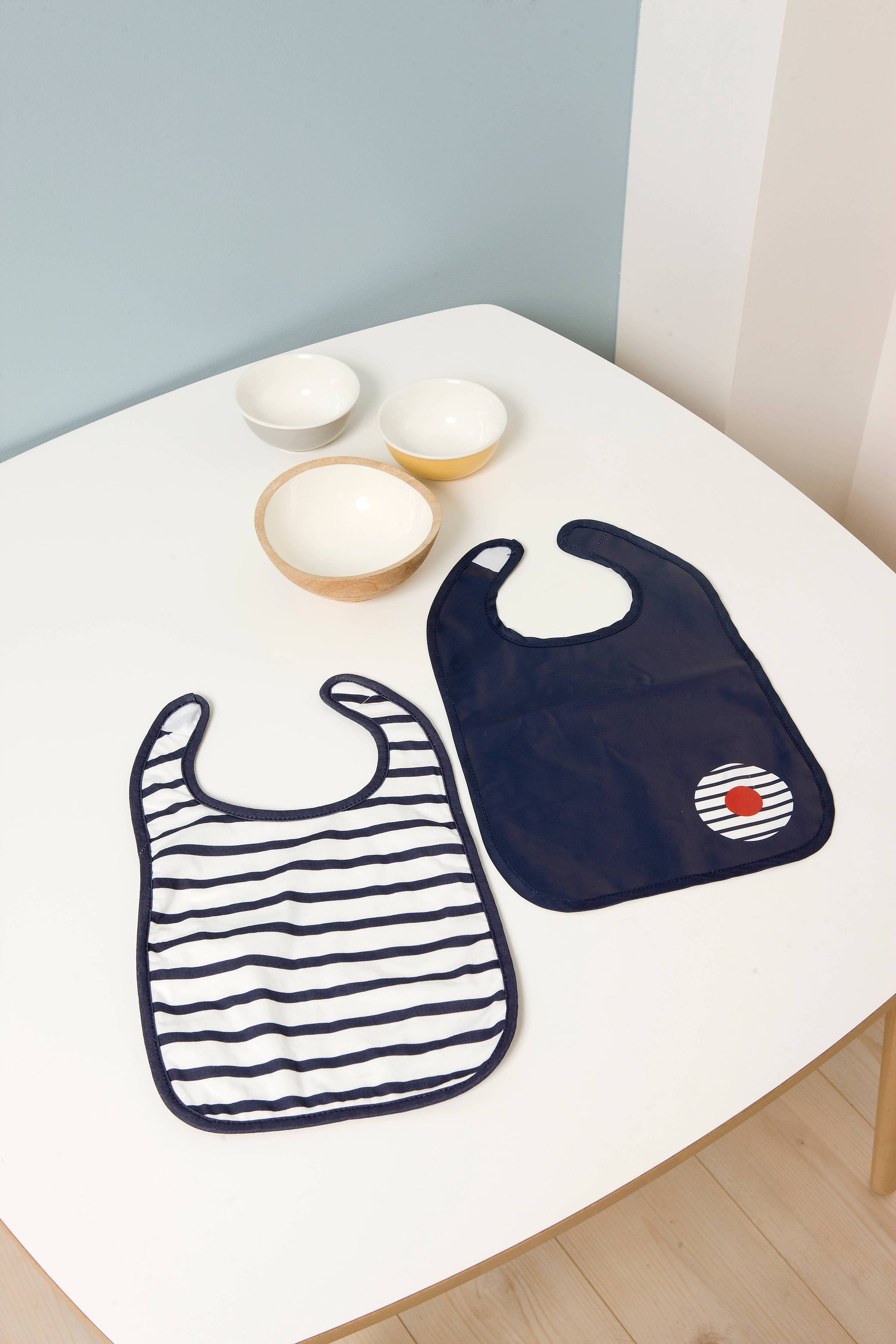 BTL Set of 2 Bibs - Blue Stripes