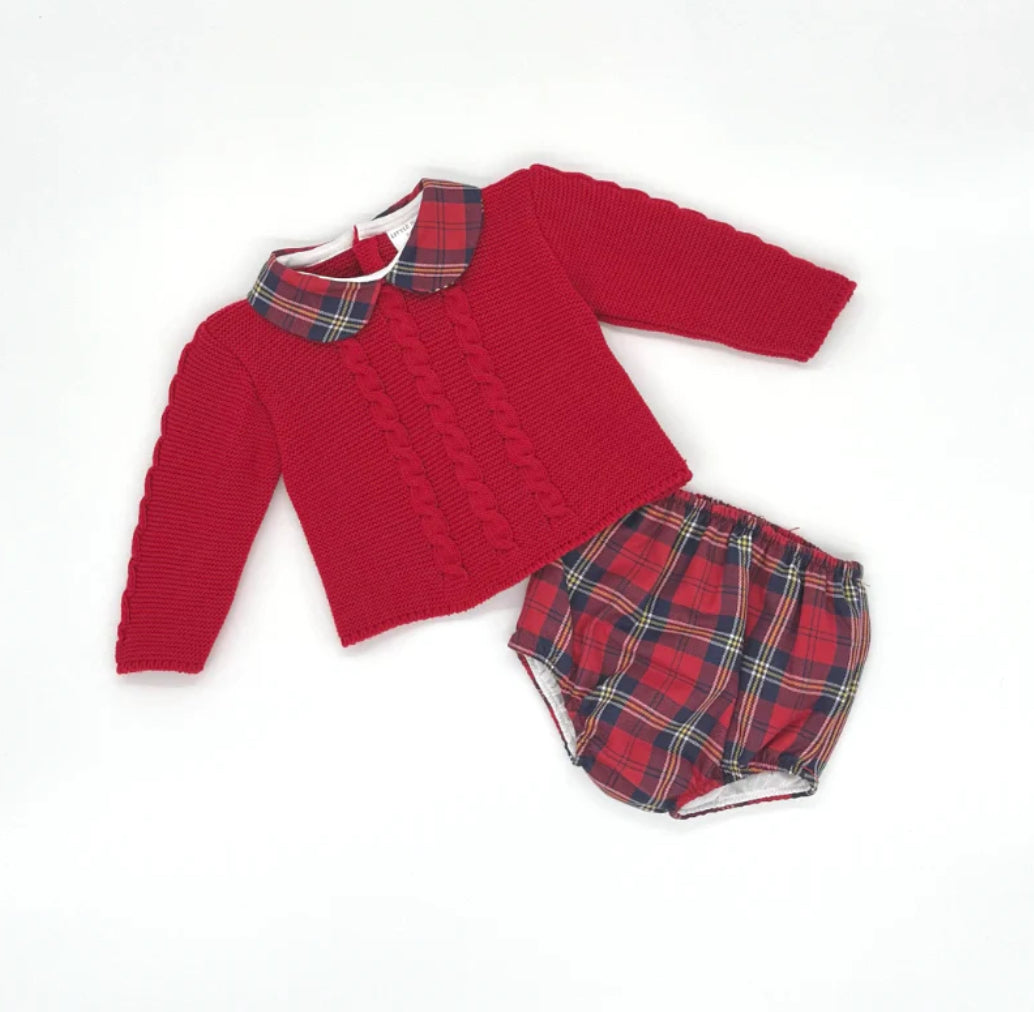 Baby Two Piece Red Mix Outfit Traditional Little Nosh