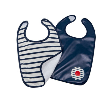 BTL Set of 2 Bibs - Blue Stripes