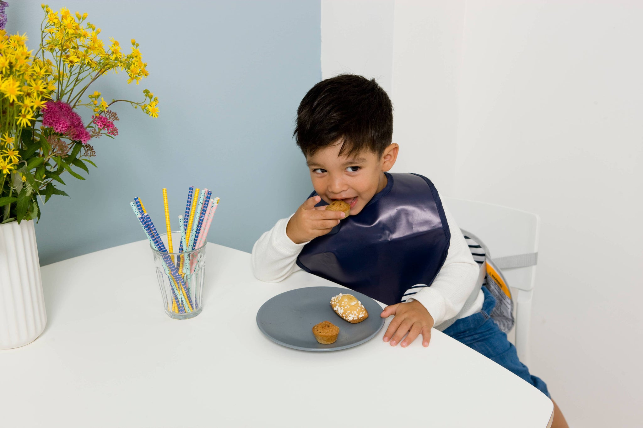 BTL Set of 2 Bibs - Blue Stripes