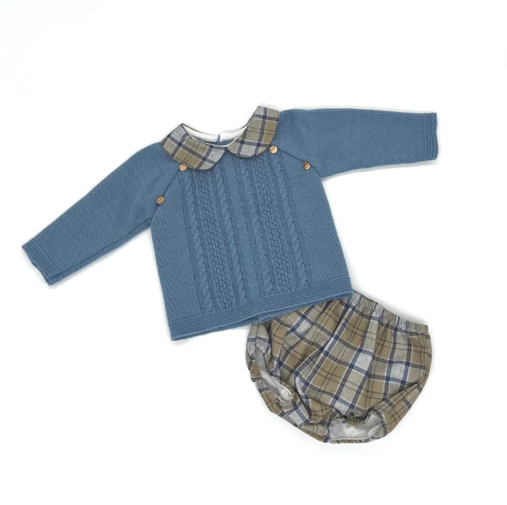 SALE Baby Two Piece Blue Mix Outfit Traditional Little Nosh