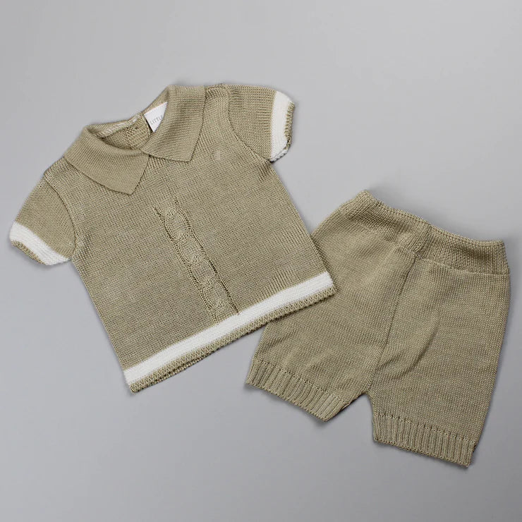 Baby Beige Knitted 2 Piece Outfit Little Nosh