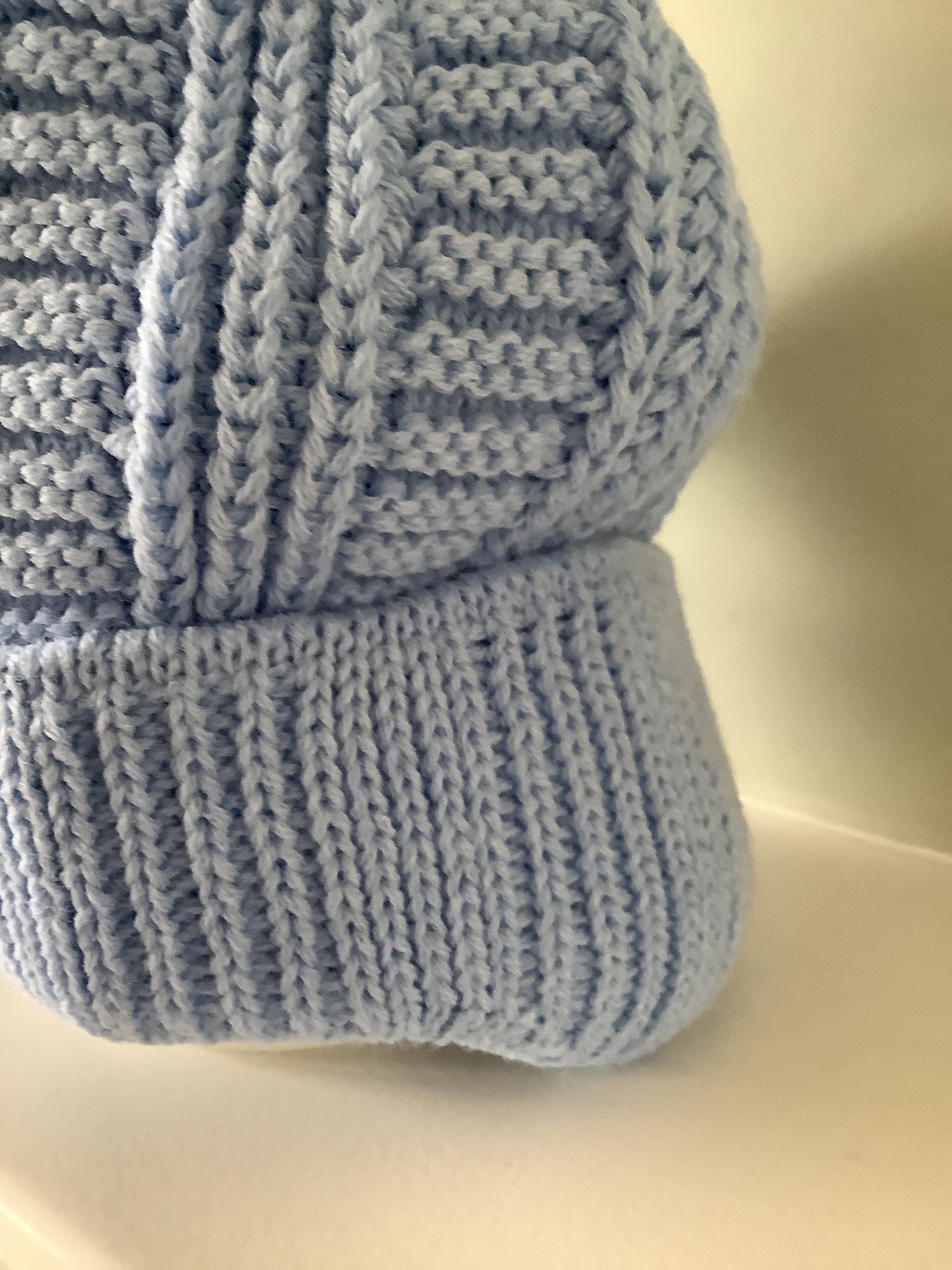 Jazz Blue Single Pom Knitted Bobble Hat