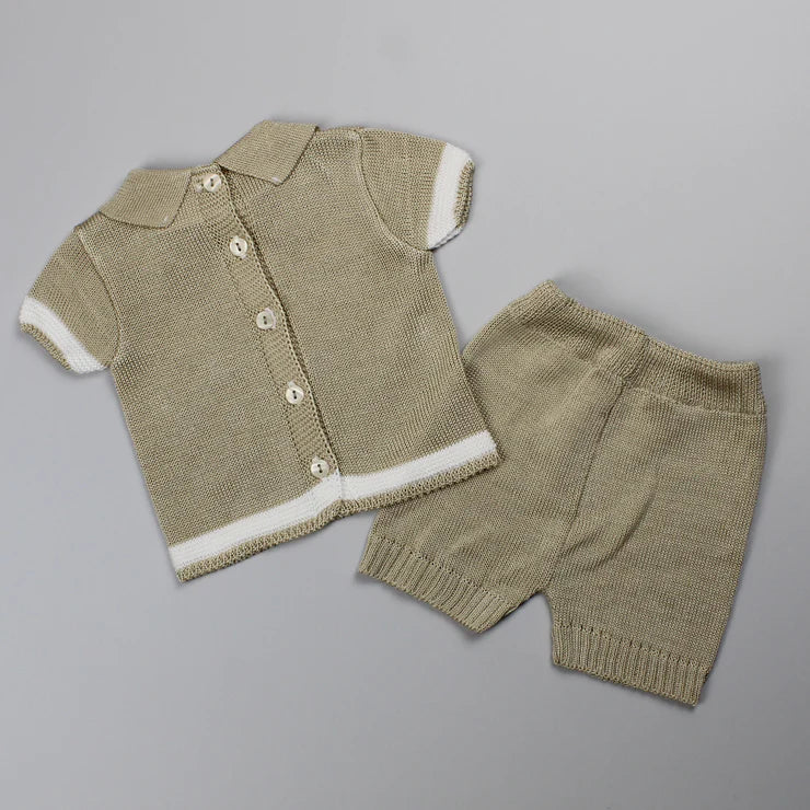 Baby Beige Knitted 2 Piece Outfit Little Nosh