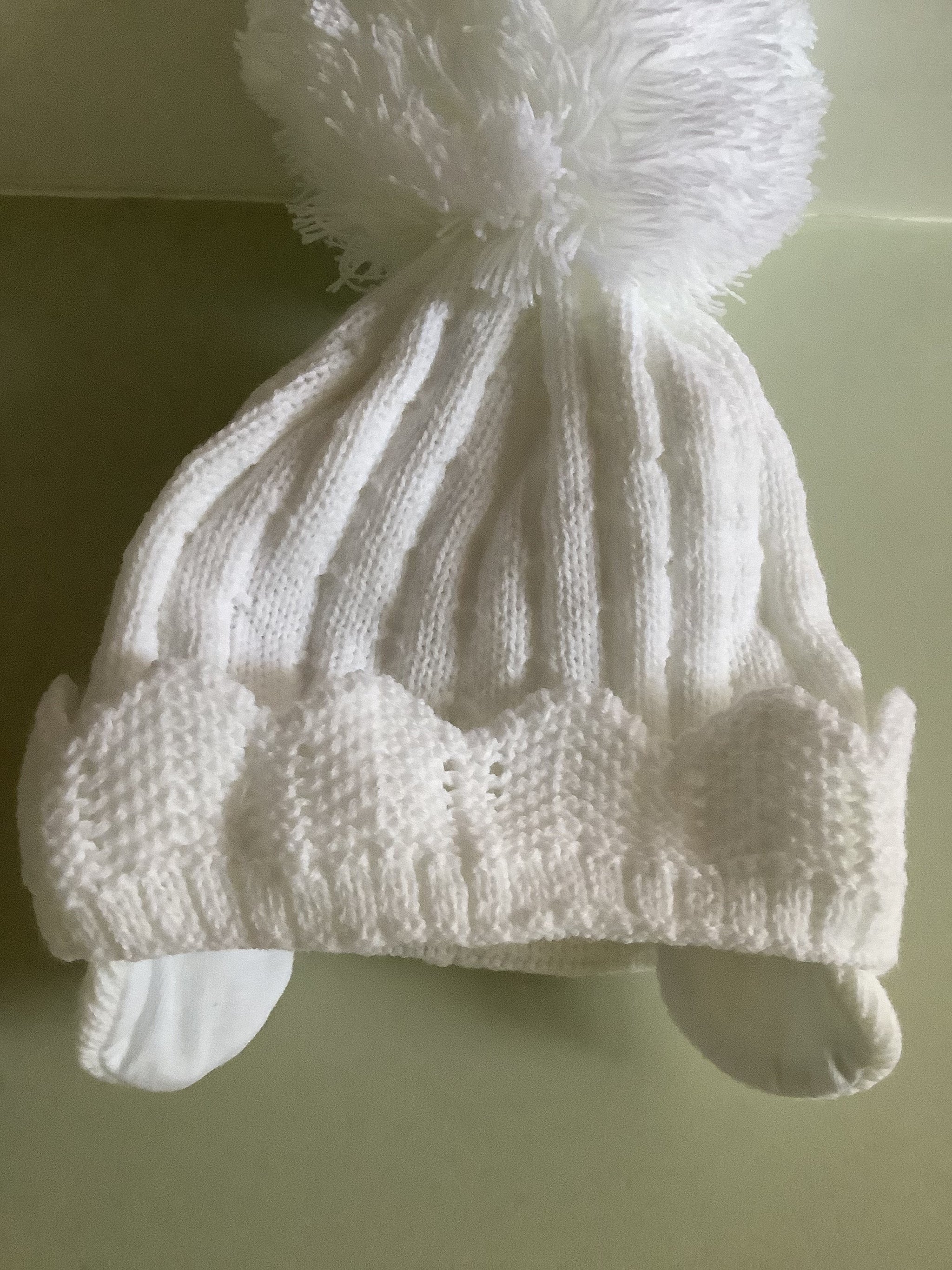 Baby Princess White Bobble Hat