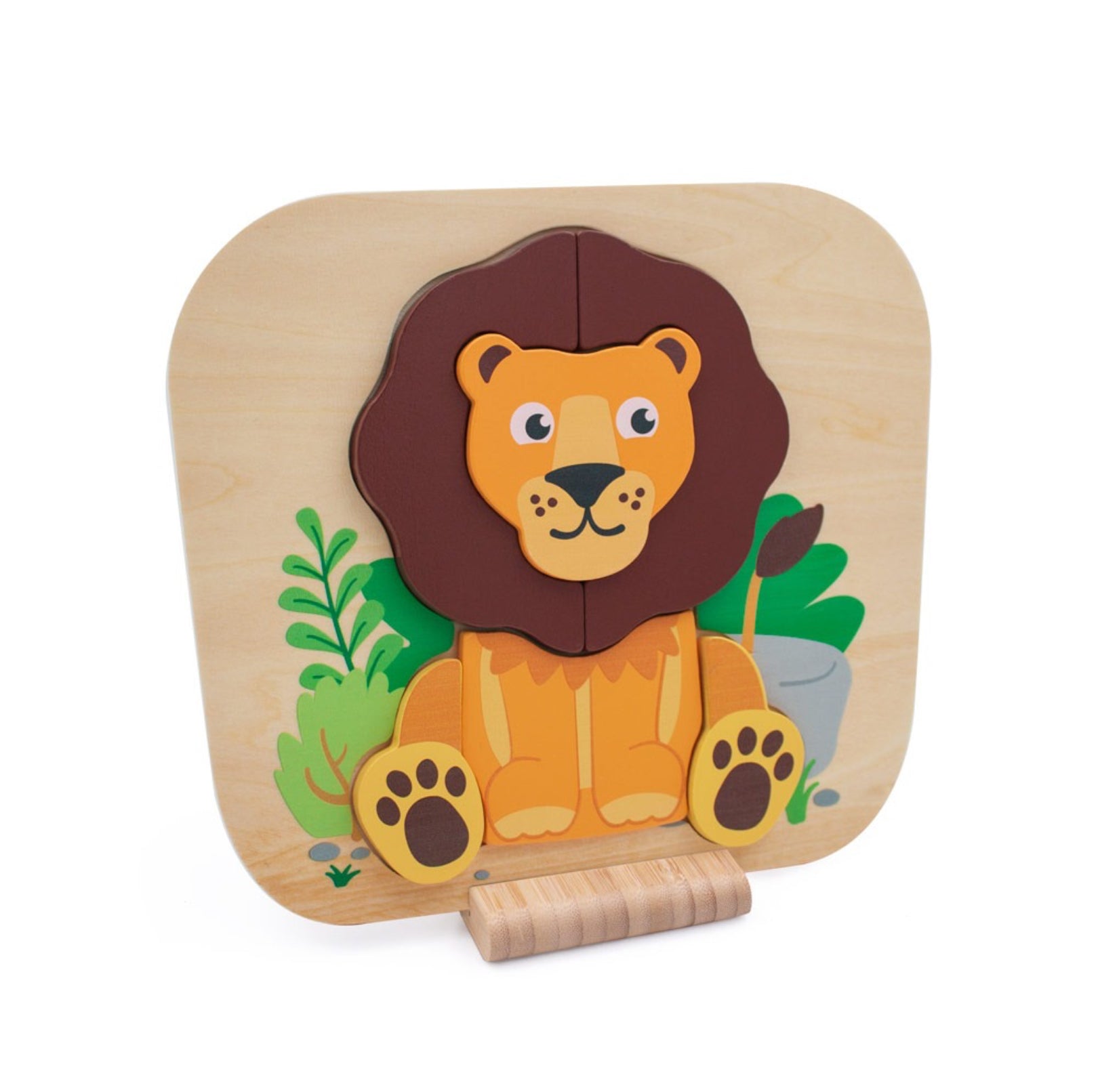 Jumini Lion Raised Puzzle Wooden Toy