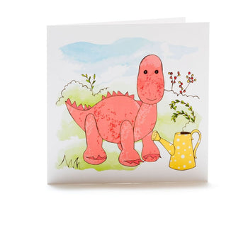Pink Dinosaur Greeting Card
