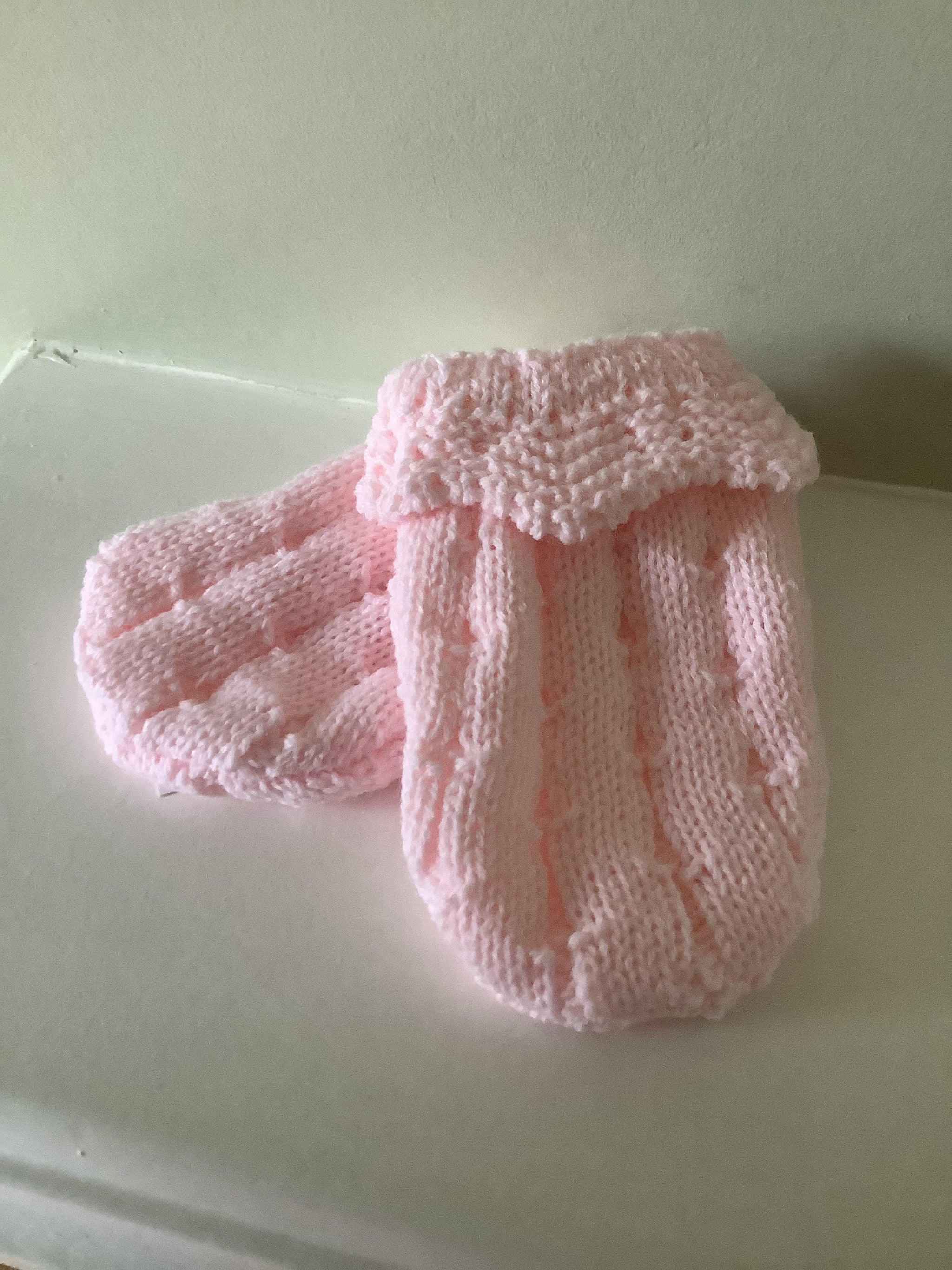 Baby Princess Pink Knitted Mittens