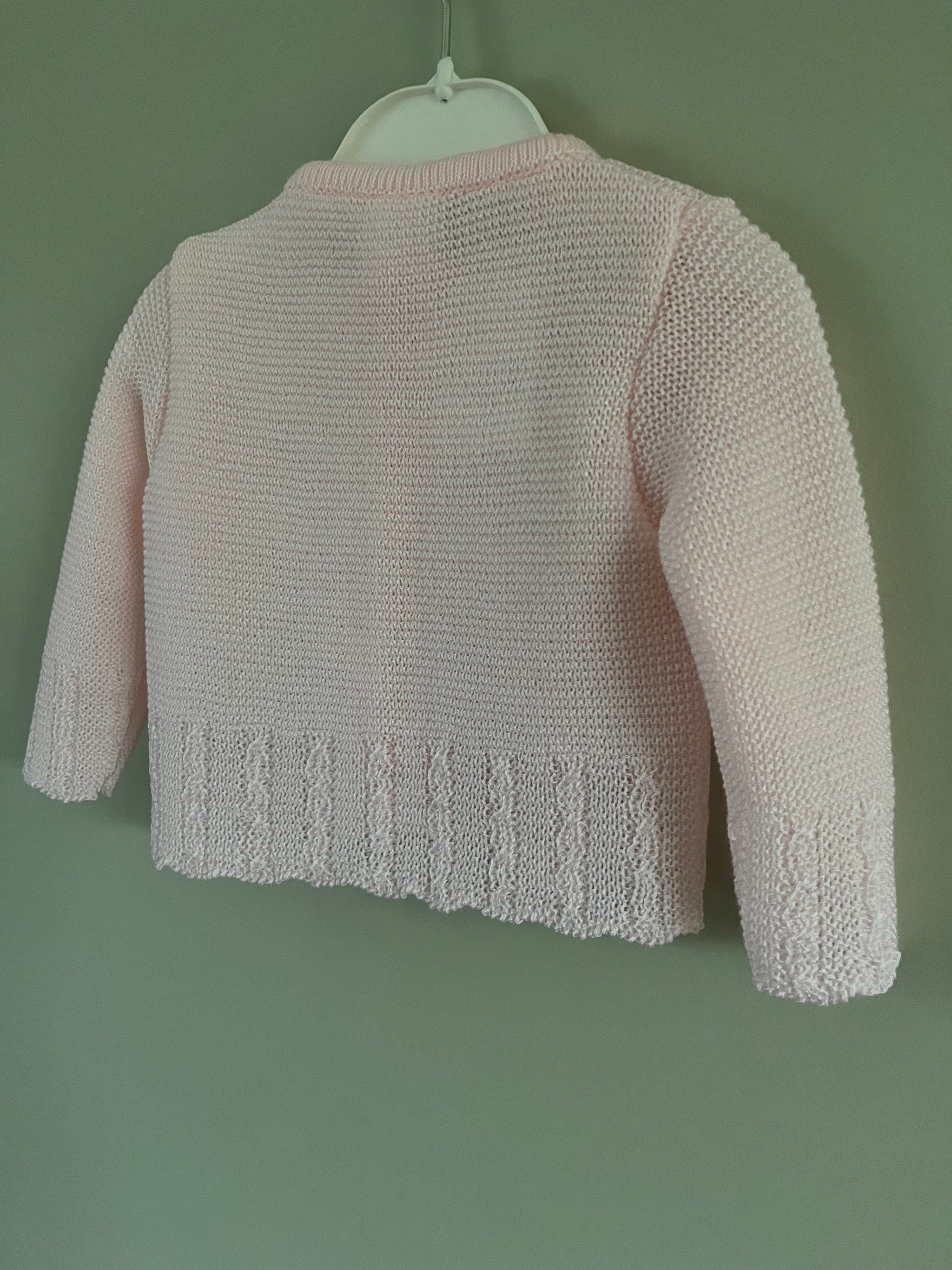 Baby Pink Scallop Edged Cardigan Traditional  Little Nosh