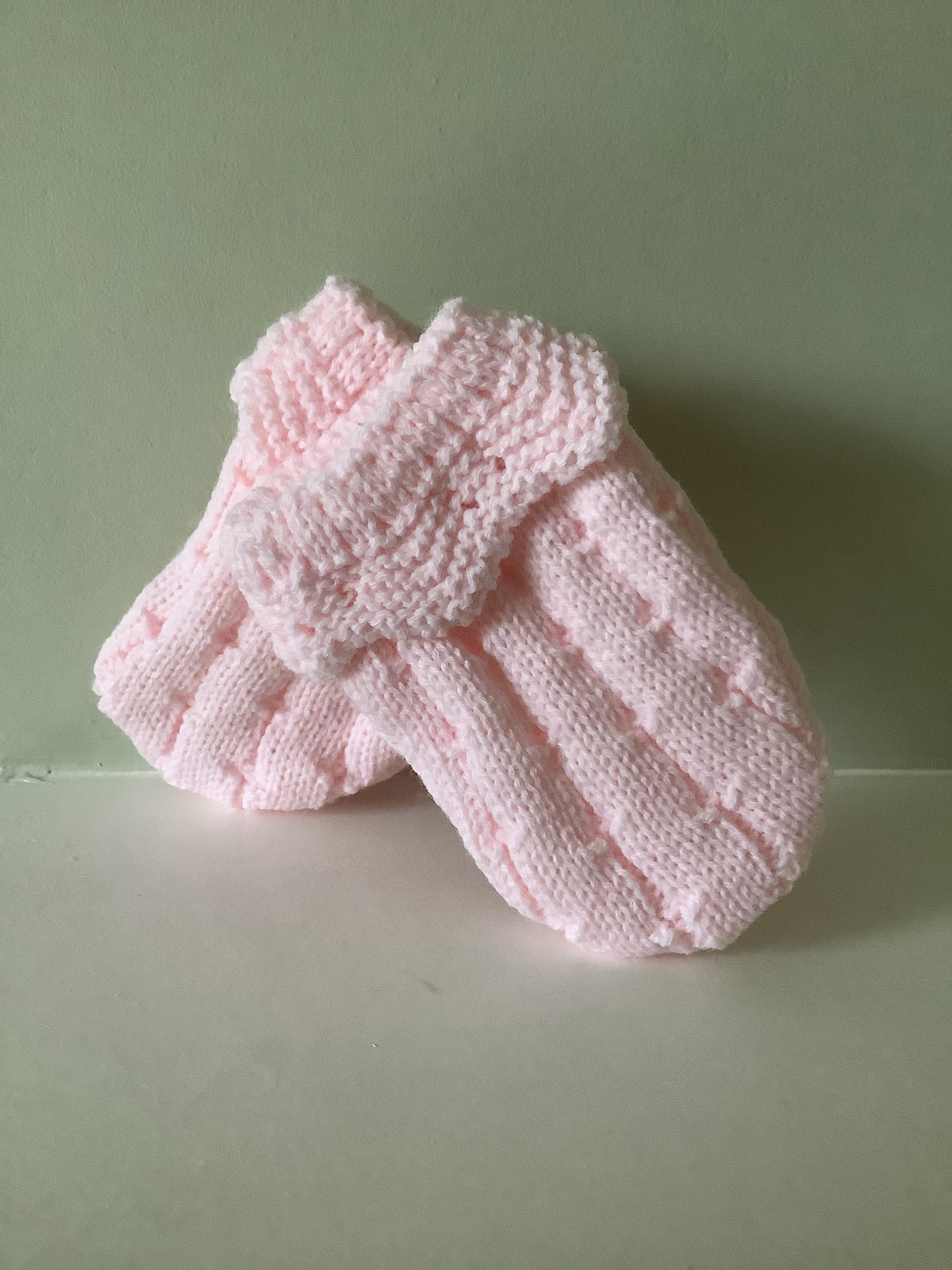 Baby Princess Pink Knitted Mittens