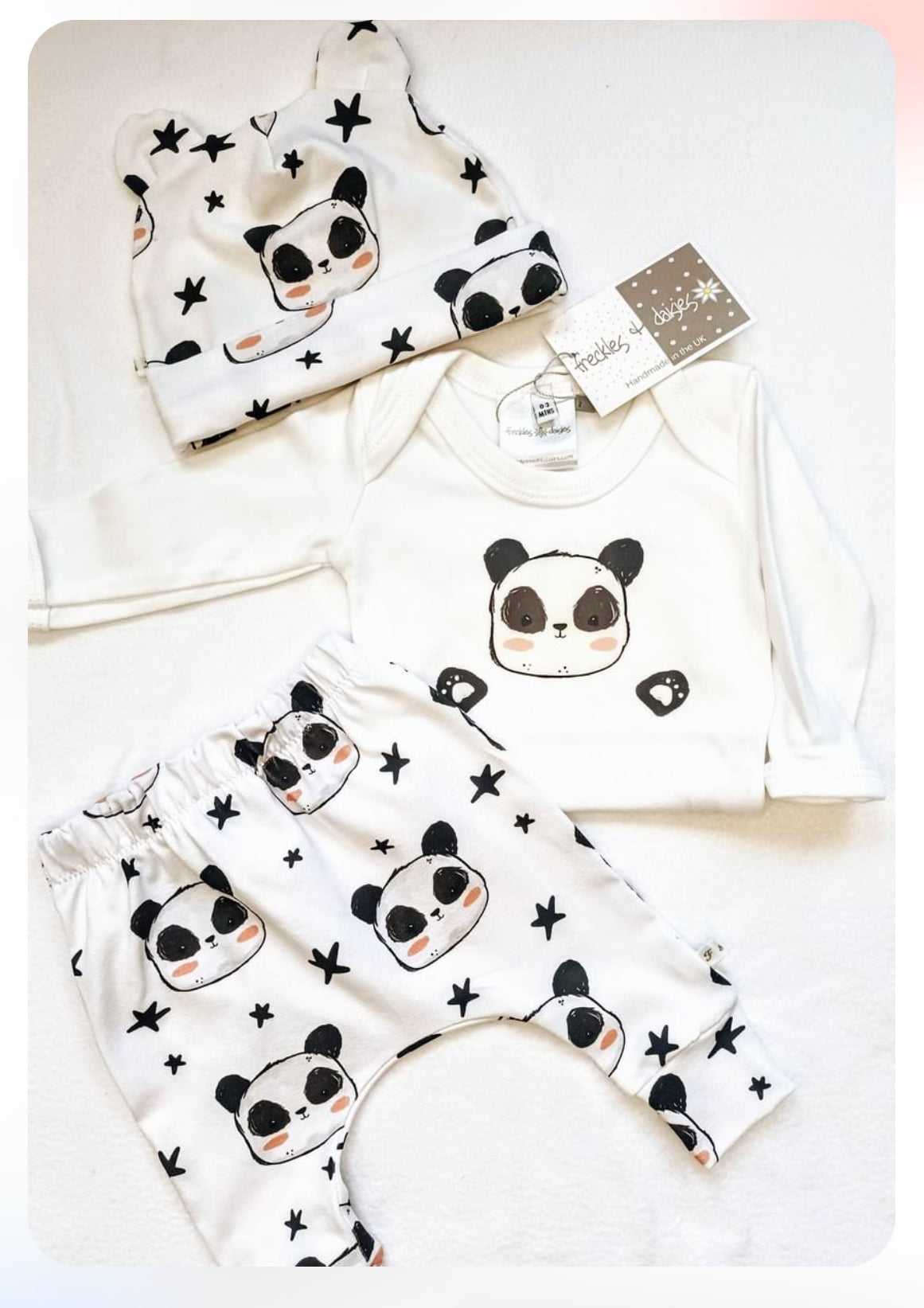 Perry Panda Leggings, Body & Hat Outfit Freckles & Daisies