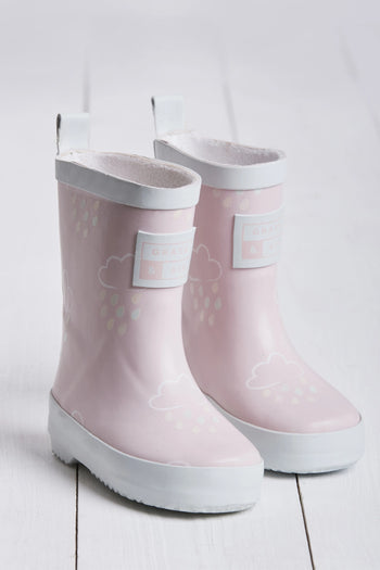 Light Pink  Colour-Changing Kids Wellies Grass & Air