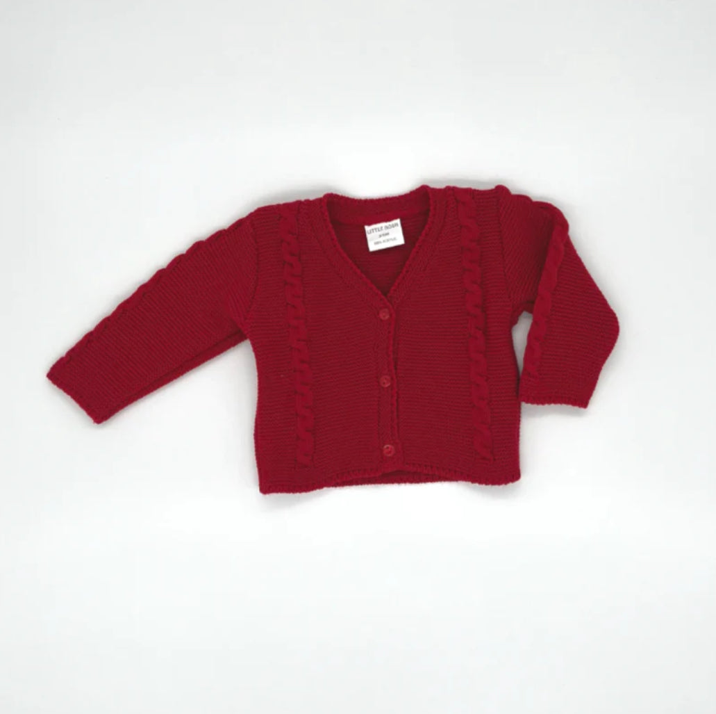 SALE Baby Red Cardigan Traditional  Little Nosh