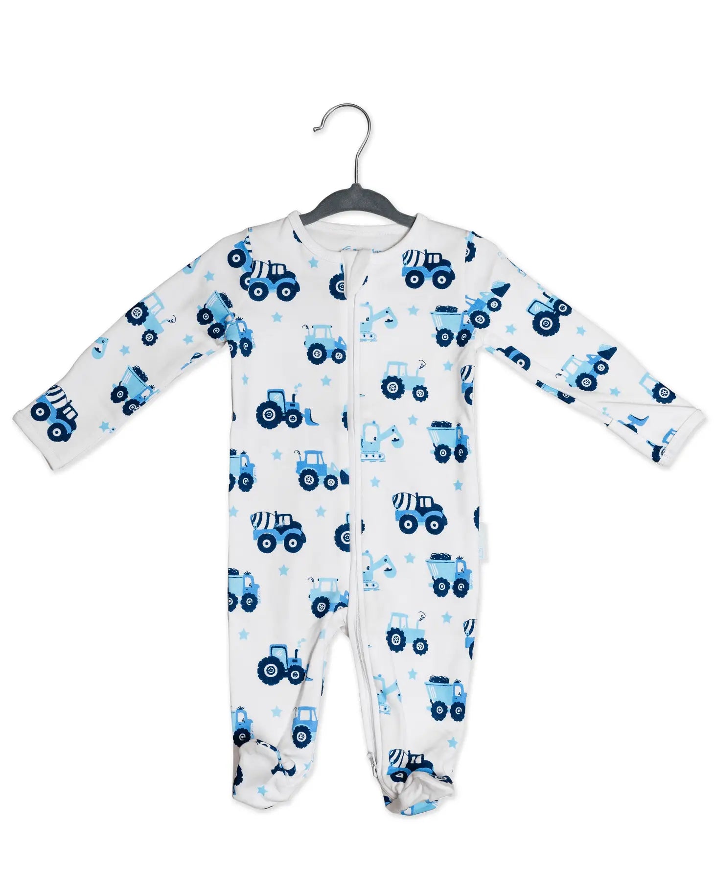BabyMac Organic Cotton Sleepsuit Vehicle Print Zip up