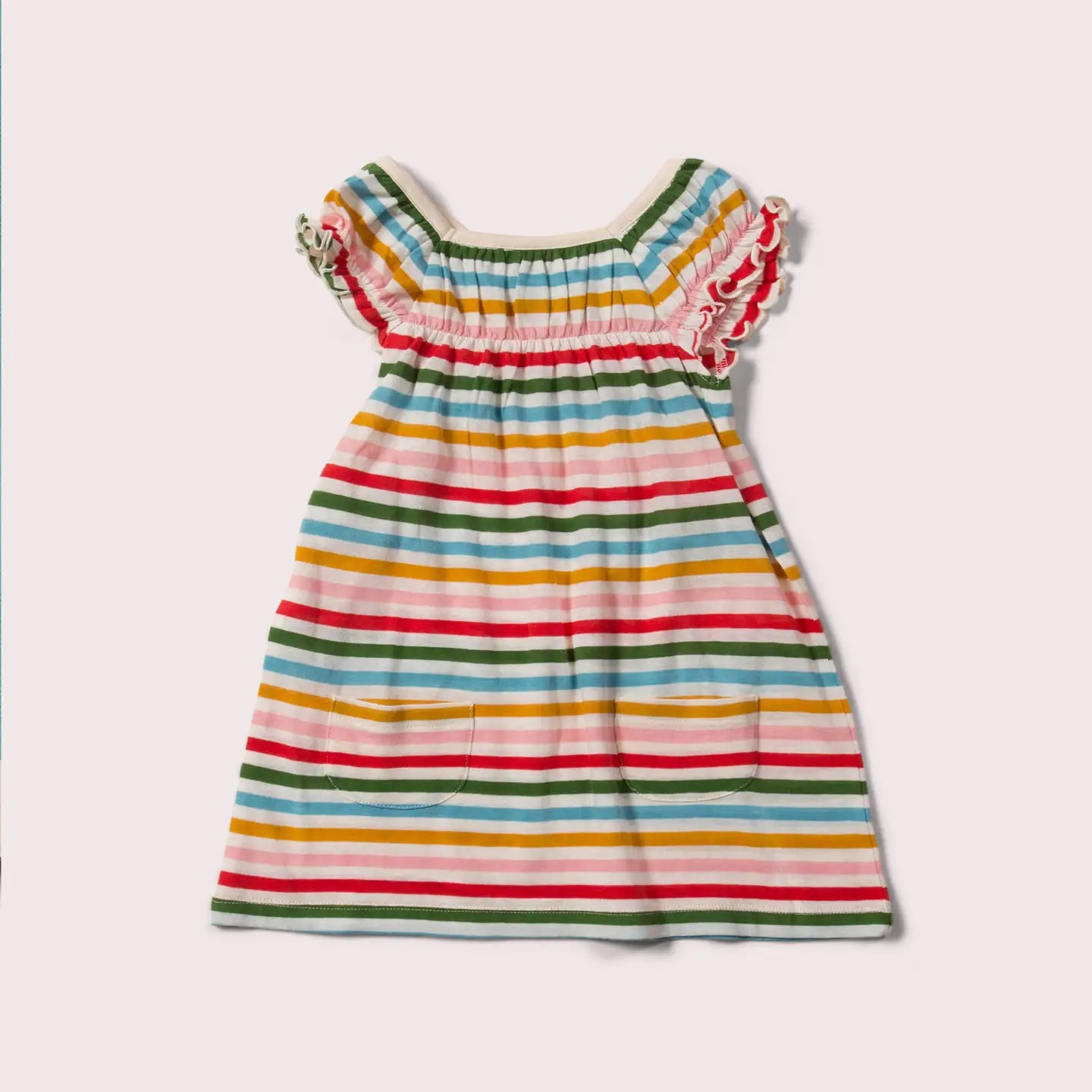 Rainbow Striped Pocket Play Dress Little Green Radicals