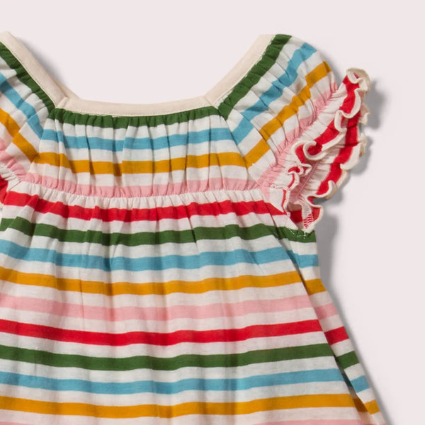 SALE Rainbow Striped Pocket Play Dress Little Green Radicals