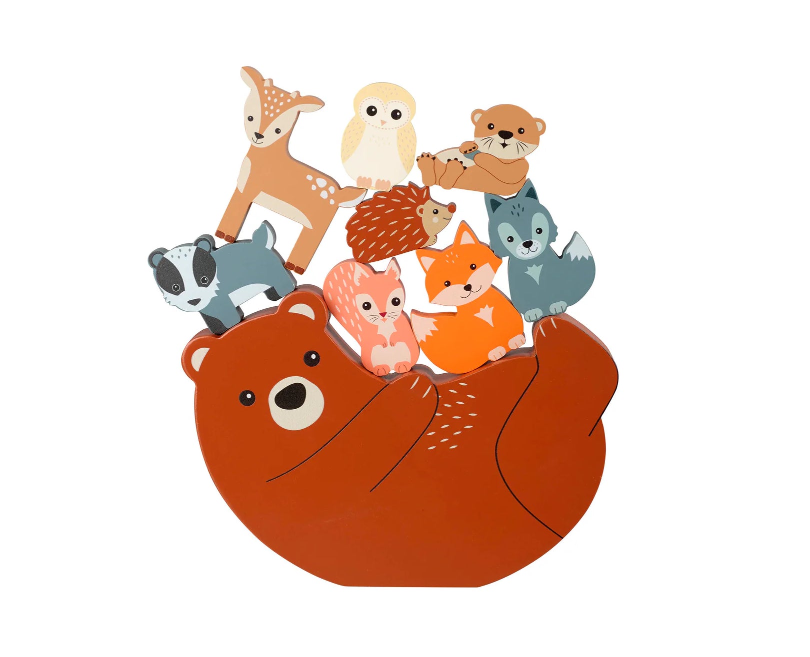 Woodland Animal Balancing Wooden Toy Orange Tree