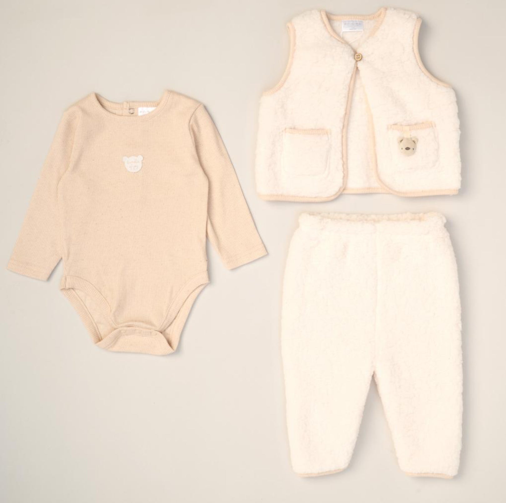 Sherpa Teddy Gilet Set Rock-a-Bye Baby